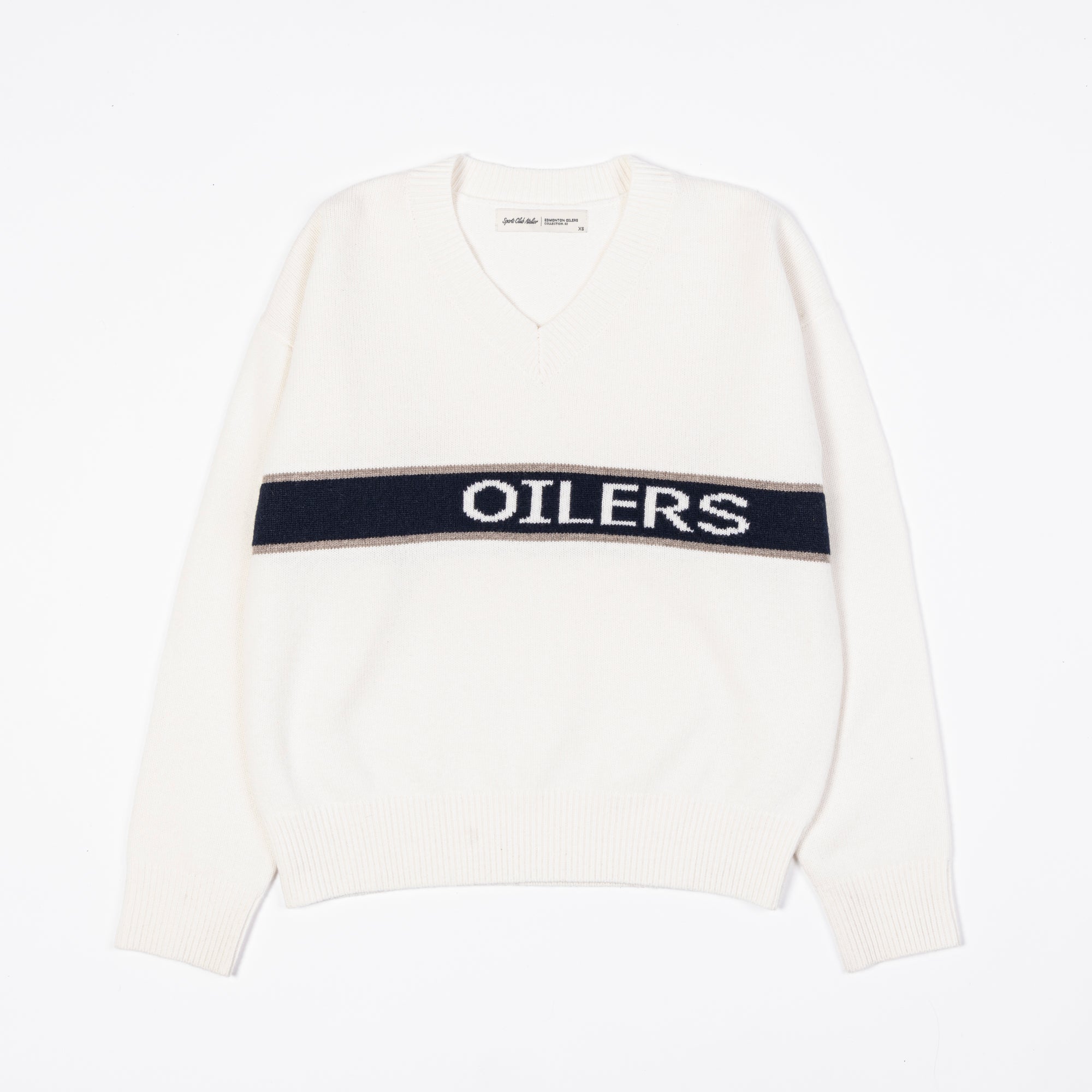 Wool V-Neck Sweater | Cream