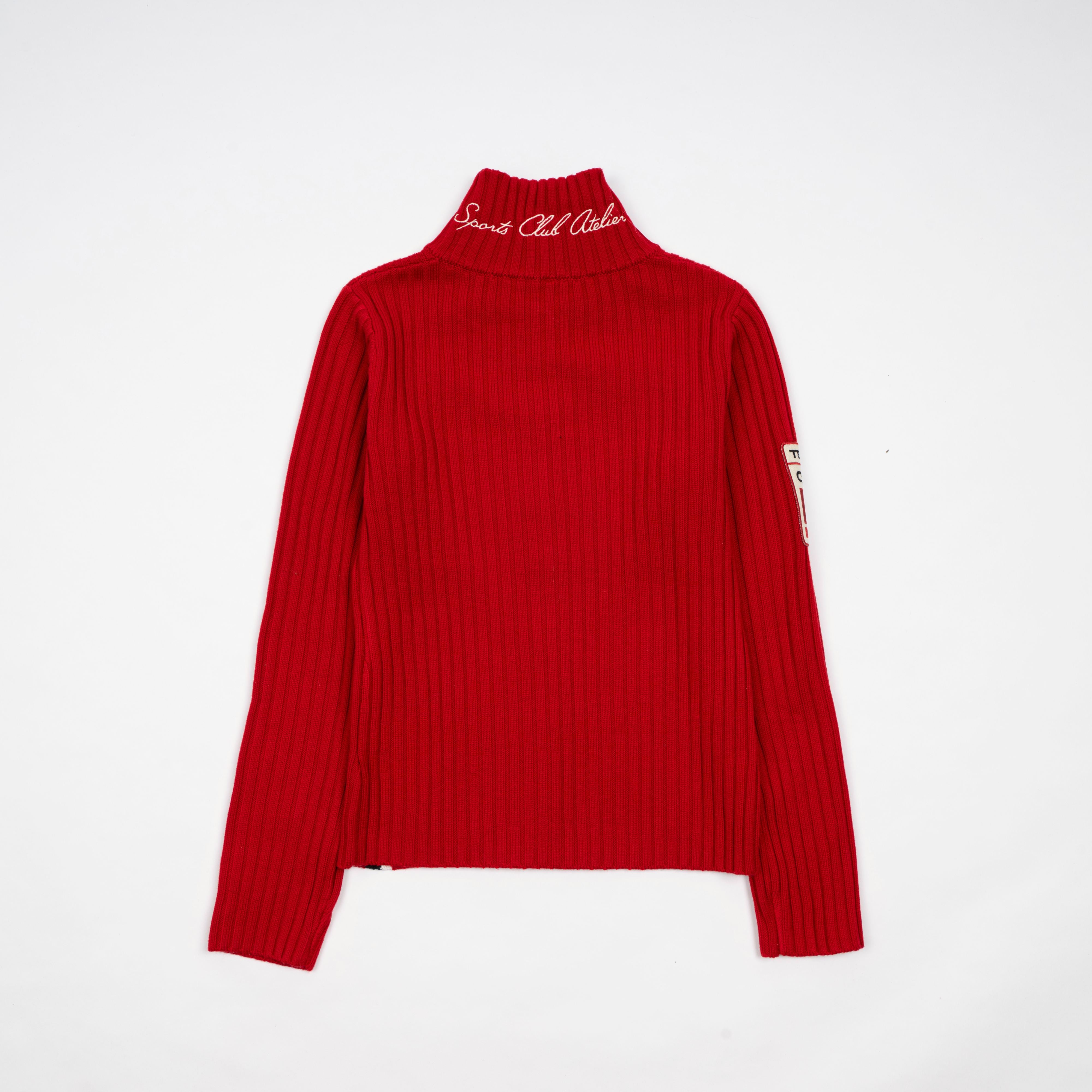 ニット　レッド SHIPS別注】HARLEY OF SCOTLAND: ウール シャギー クルーネック ニット